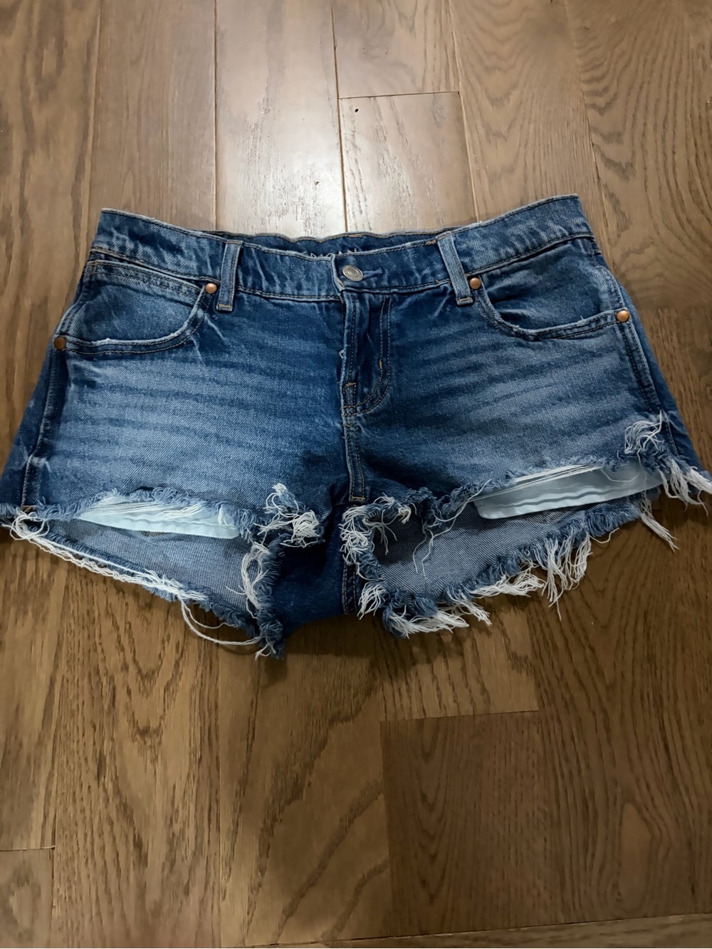 American Eagle Outfitters Low-Rise Distressed Denim Shorts Size 2